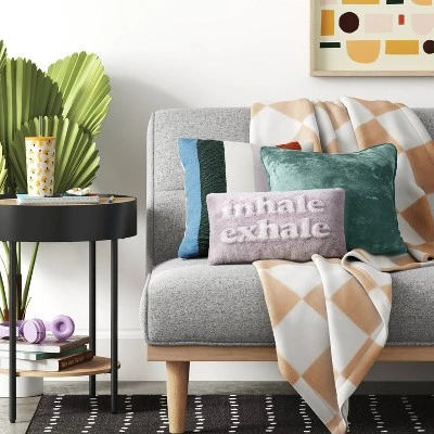 Cabana Striped Woven Cotton Square Throw Pillow - Room Essentials™ 3 Cabana Striped Woven Cotton Square Throw Pillow - Room Essentials™