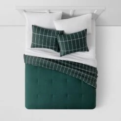 Grid Print Microfiber Reversible Comforter & Sheet Set Dark Green - Room Essentials™ 12 Grid Print Microfiber Reversible Comforter & Sheet Set Dark Green - Room Essentials™ -Room Essentials GUEST 4daf5f1a f5e2 4ffd 9c0a 0163fb5f2872