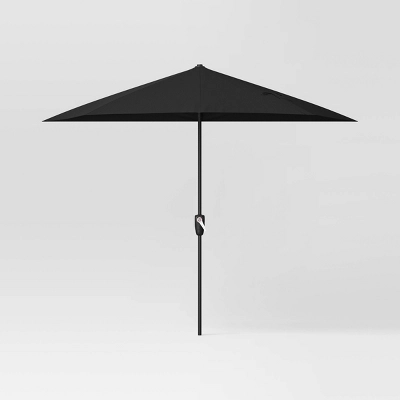 7.813'x8.83' Half Circle Patio Umbrella - Black Pole - Room Essentials™ 8 7.813'x8.83' Half Circle Patio Umbrella - Black Pole - Room Essentials™ - Image 6