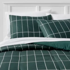 Grid Print Microfiber Reversible Comforter & Sheet Set Dark Green - Room Essentials™ 17 Grid Print Microfiber Reversible Comforter & Sheet Set Dark Green - Room Essentials™ -Room Essentials GUEST 52658d90 442c 4f77 95f8 b9cc7e5b7e67
