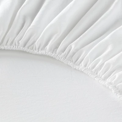 Full Garment Washed Microfiber Solid Sheet Set White - Room Essentials™ 5 Full Garment Washed Microfiber Solid Sheet Set White - Room Essentials™ - Image 3