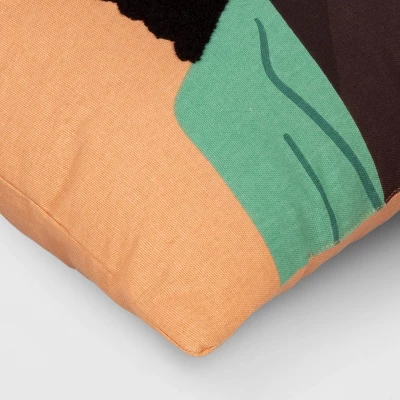 Square Woman With Pink Sunglasses Embroidered Cotton Square Throw Pillow Orange - Room Essentials™ 5 Square Woman With Pink Sunglasses Embroidered Cotton Square Throw Pillow Orange - Room Essentials™ - Image 3