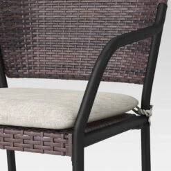 3pc Wicker Bistro Set With Cushions - Dark Brown - Room Essentials™ -Room Essentials GUEST aca2327f 450c 467e 991d 34e5a1b3a684