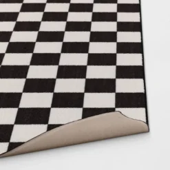 4'x5'5" Small Checker Rug Charcoal And Ivory - Room Essentials™ 7 4'x5'5" Small Checker Rug Charcoal And Ivory - Room Essentials™ -Room Essentials GUEST c9005e56 48da 44fe 8300 c5eefac4a0c7