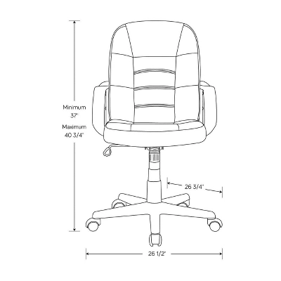 Office Chair Bonded Leather Black - Room Essentials™ 4 Office Chair Bonded Leather Black - Room Essentials™ - Image 2