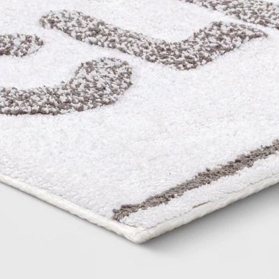 20"x30" Clean Tufted Bath Rug White/Gray - Room Essentials™ 4 20"x30" Clean Tufted Bath Rug White/Gray - Room Essentials™ - Image 2